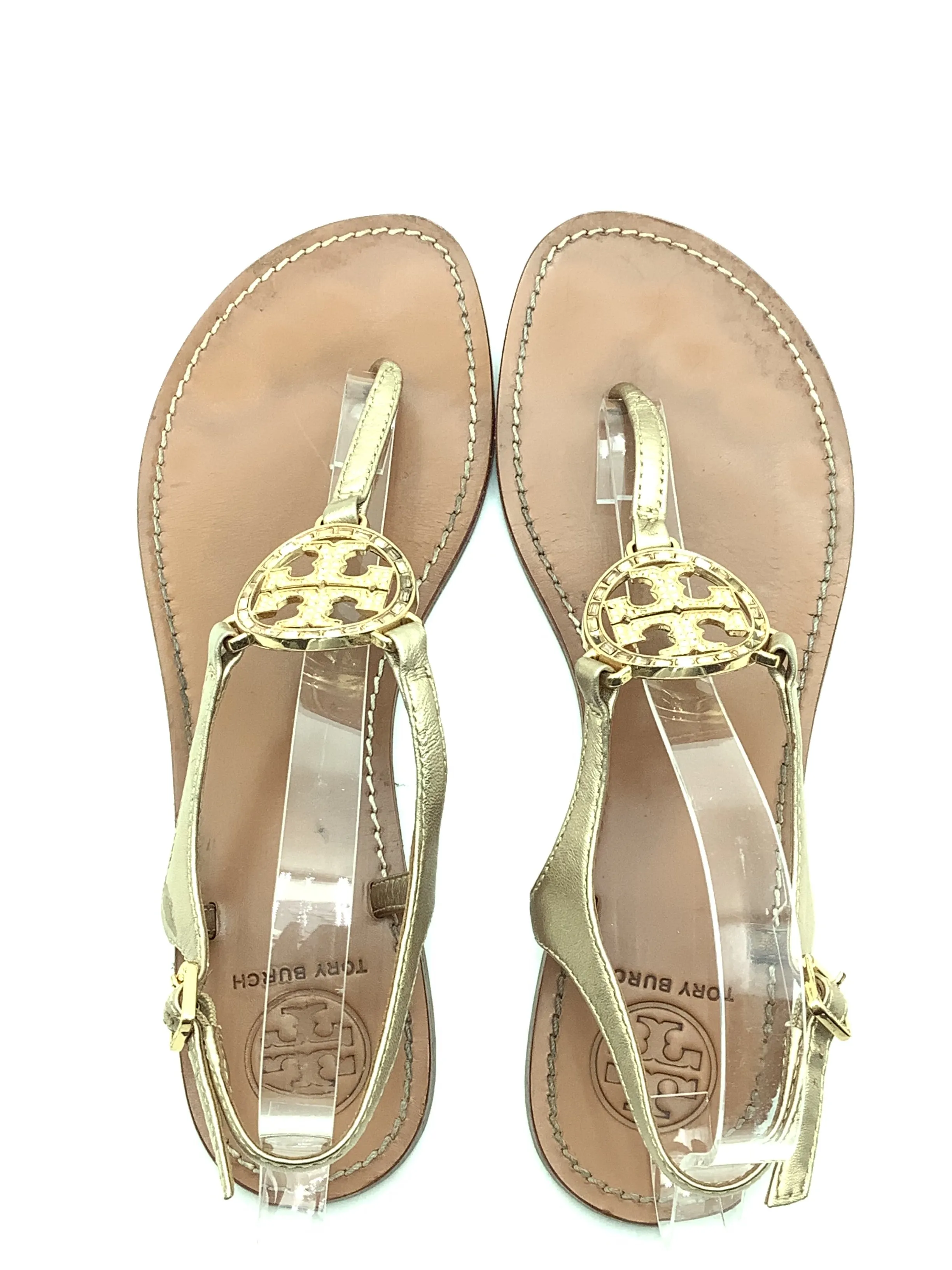 Tory Burch T-Strap Leather Sandals Size: 8