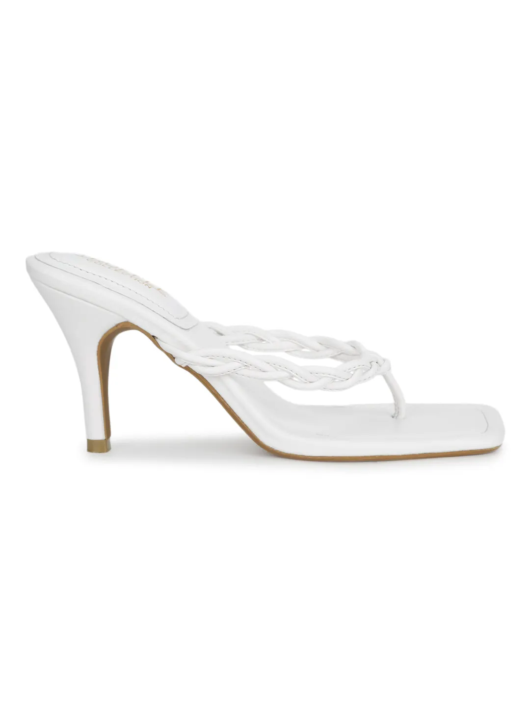 White PU Flip Flop Stiletto Mules (TC-ST-1296-WHT)