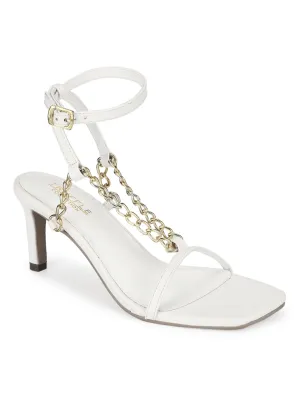 White PU Strappy Chained Stiletto Sandals (TC-ST-1233-WHTPU)