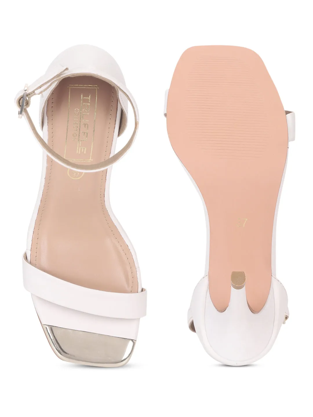 White PU Strappy Stiletto Sandals (TP10178-WHT)