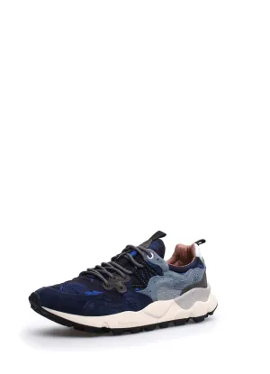 YAMANO 3 | Suede & Canvas Sneaker | JP Print Navy/Black